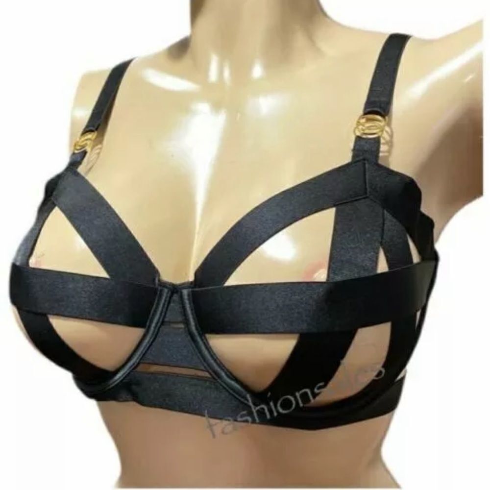 Victoria’s Secret Luxe Seriously Sexy Strappy Unlined Cage Balconette Bra